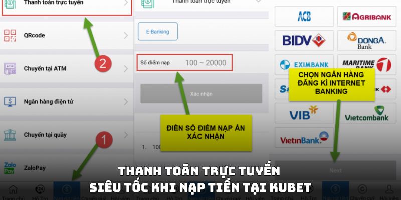 Thanh toán trực tuyến siêu tốc khi nạp tiền tại 18win