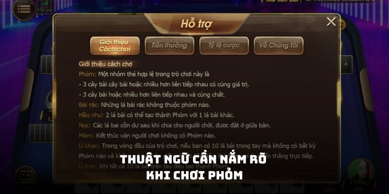 Thuật ngữ cần nắm rõ khi chơi phỏm