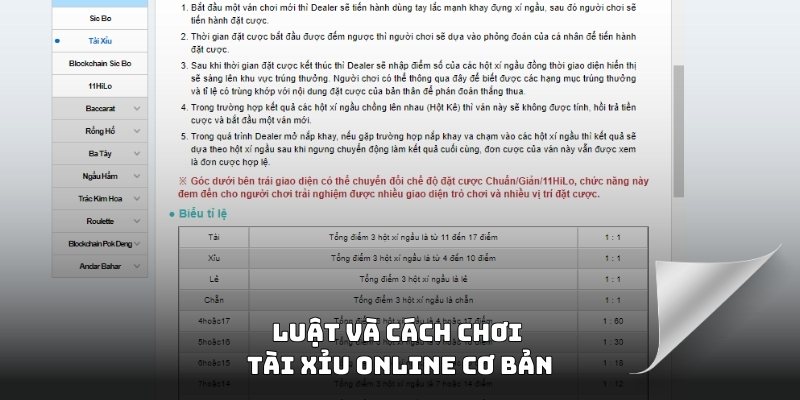 Luật và cách chơi tài xỉu online cơ bản